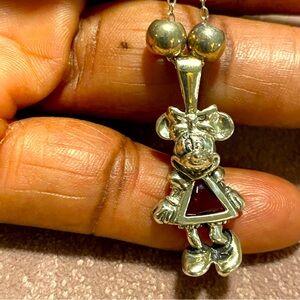 Sterling Silver DISNEY Minnie Mouse Pendant with Necklace